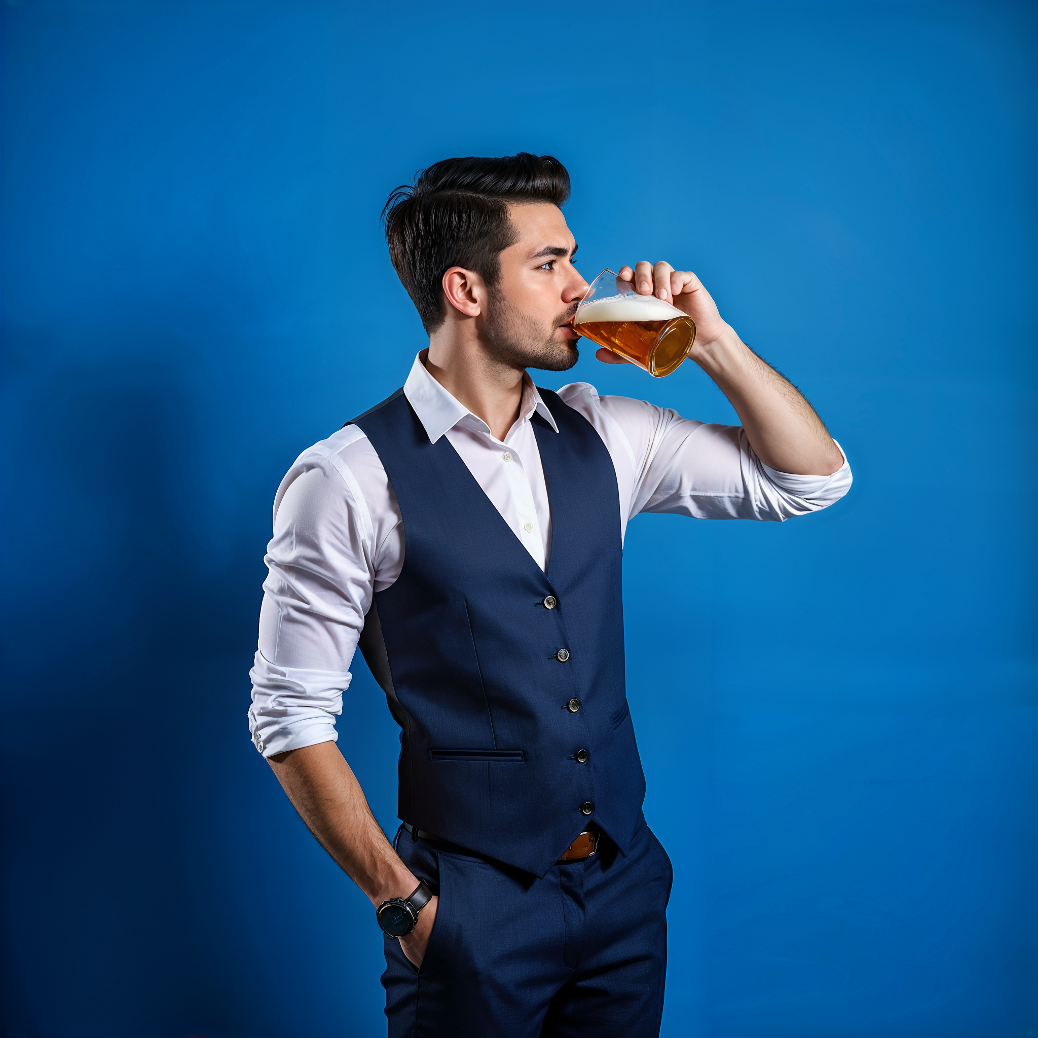 Man drinking beer