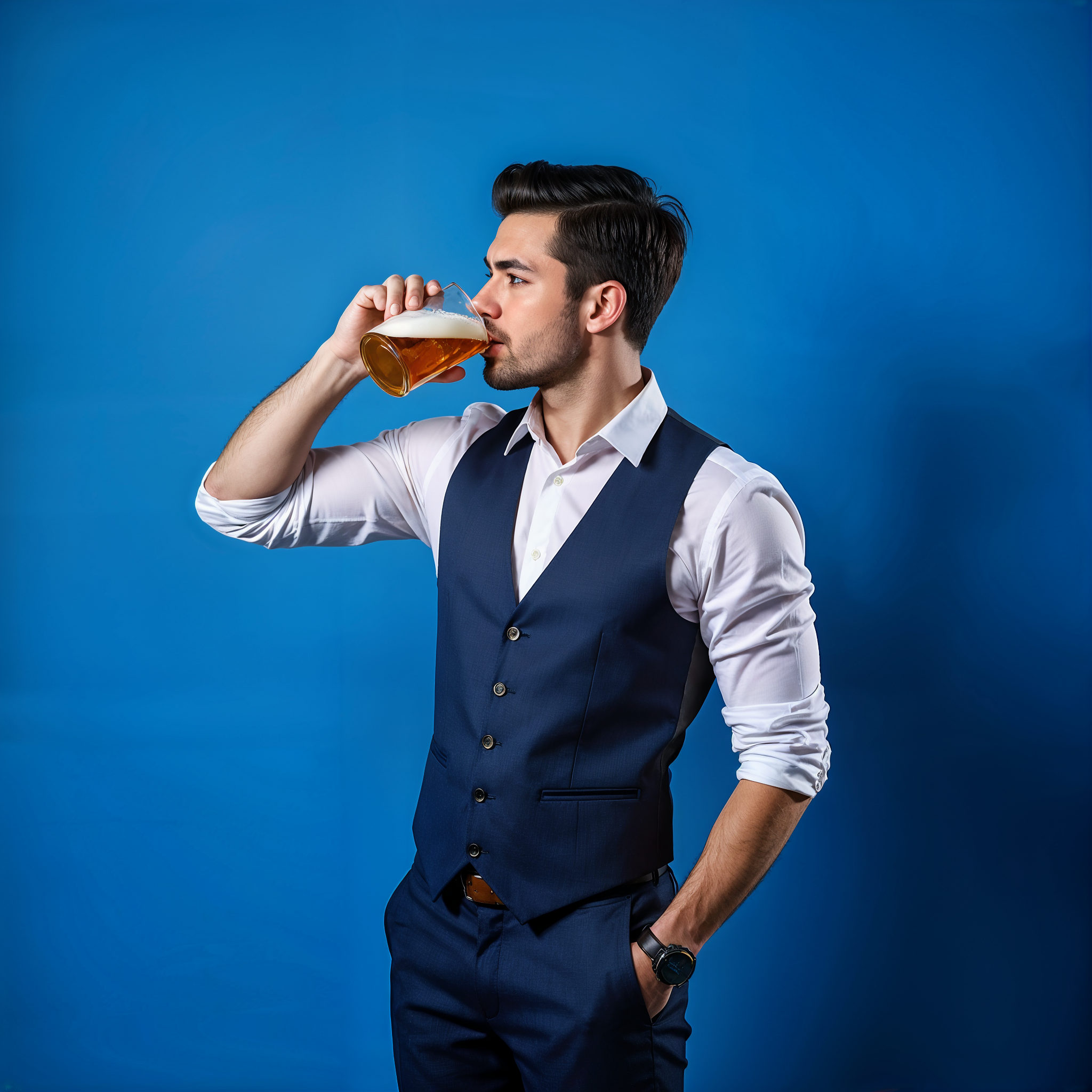 Man drinking beer